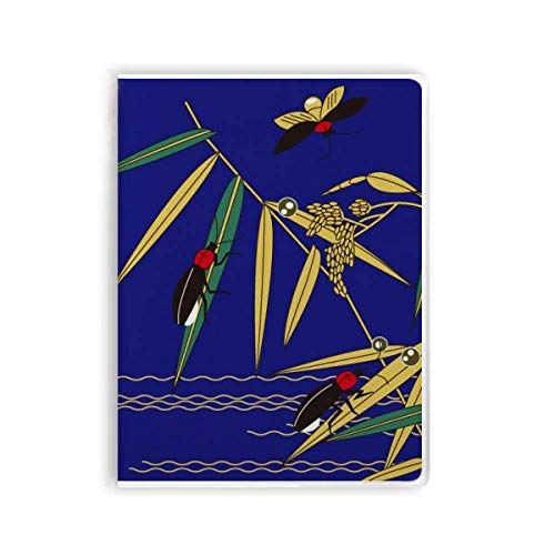 Journal carnet peinture japonaise couverture souple feuille insecte