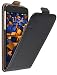 Produktbild mumbi Echt Leder Flip Case kompatibel mit iPhone 6 / 6S Hülle Leder Tasche Case Wallet, schwarz