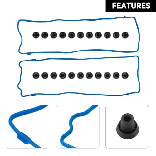 Image of Engine Valve Cover Gasket - Compatible for Lincoln Town 4.6L 1991-2002 for Ford F-150 4.6L 1997-2001 for Ford Crown Victoria 4.6L 1992-2002 - Replace Part VS50377R - Set of 2