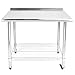 2-warstwowy stół warsztatowy z płytą przegrodową Stół roboczy ze stali nierdzewnej do szkoły szpitalnej biały
