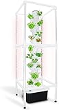 Sjzx Hydroponics Growing System | 70-Plant Indoor Herb Garden Vertical 2.0 with Double Layer 8 Sections LED Timed Grow Light, 5 PCS Nursery Germination Kit & 2Pcs Smart Plug(No Seedlings Included)