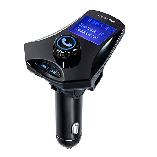 Bluetooth FM Transmitter for Car, Car MP3 Player Bluetooth Kit Aux-in 3.5Mm FM Radio LCD MP3 Player USB Charging 5V/2.1A Hands Free Support USB TF Card/U-Disk
