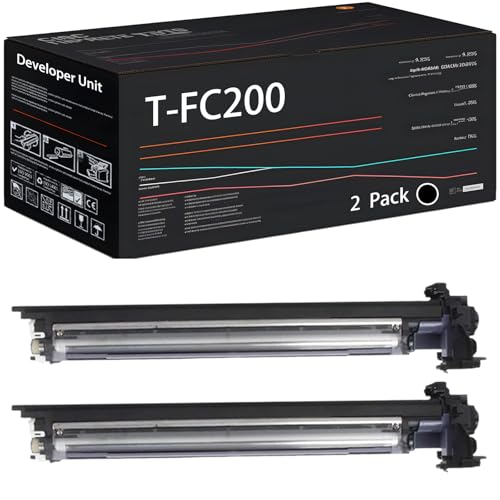 UVUMB T-FC200 Developer Unit Compatible for Toshiba E Studio 2000AC 2500AC Printers, with Chip, High Yield 80000 Pages, High-Definition Printing (2 Pack Black)