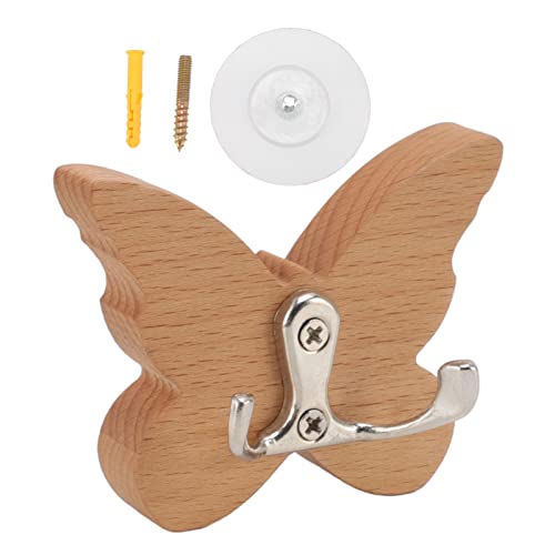lvifloae Child Baby Nursery Wood Wall Hook Wooden Wall Hook Butterfly Wall Hook Wood Wall Mounted Hanger for Coat Clothes Hat Towel