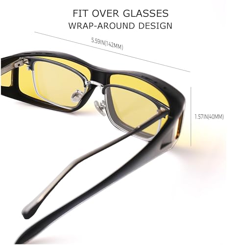 Night Driving Glasses for Adults with black frame and yellow high definition polarized lenses3