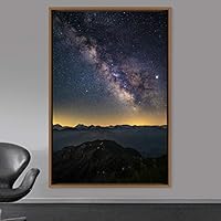 Framed Canvas Sky of Stars Astronomy & Space Dark Dramatic Modern Photography Stars - 16x24 inches