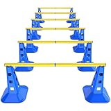 AHAILUOO Dog Agility Hurdle Cone Set, Adjustable Height Dog Agility Course for Backyard Training, 12 Cones with PVC Crossbar, 4 Height Levels (12 Pack)
