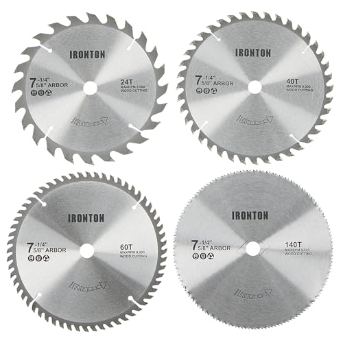 Ironton 4-Pc. Circular Blade Set, 7-1/4in. Blade Dia., Model# DF220624-4