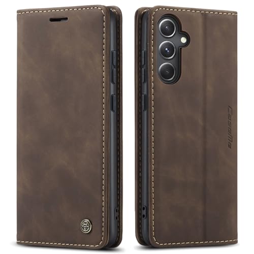 Kowauri for Samsung Galaxy S23 FE Case,Leather Wallet Case Classic Design with Card Slot and Magnetic Closure Flip Fold Case for Samsung Galaxy S23 FE 5G 2023 (Coffee)