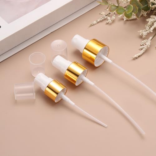 uxcell 12 Pcs Gold White Spray Top, 24/410 Fine Mist Sprayer Reusable Replacement Spray Bottle Pump Plastic Top for Cosmetic Perfume and Body Sprays Bottle4
