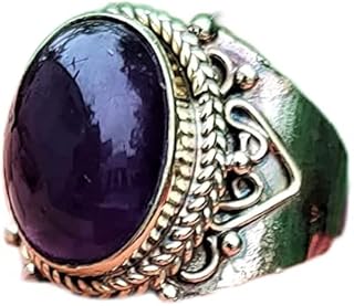 Natural Amethyst Ring, Oval Stone Ring, Designer Ring, February Birthstone Ring, Purple Stone Ring, Handmade Gemstone Jewelry, Amethyst Engagement Ring, Statement Ring, Gift For Her, Promise Ring