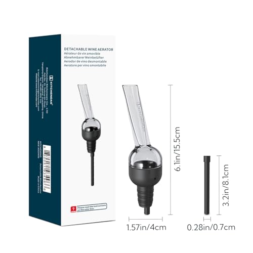 KITCHENDAO Detachable Wine Aerator Pourer - BPA Free Tritan Premium Wine Air Aerator Decanter Spout Dispenser - No Drip or Spill - Improve Taste and Bouquet Instantly - Dishwasher Safe