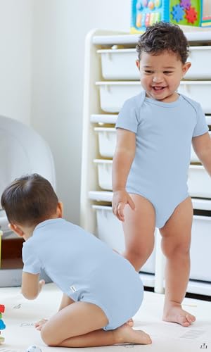 Image of KOH KOH Kids Short Sleeve Cotton Solid Lap Shoulder Baby Bodysuit