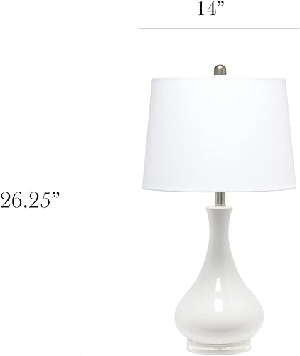 Miniatura 3 de Elegant Designs LT3312-LTB - Lámpara de mesa brillante con forma de lágrima de cerámica, color azul claro