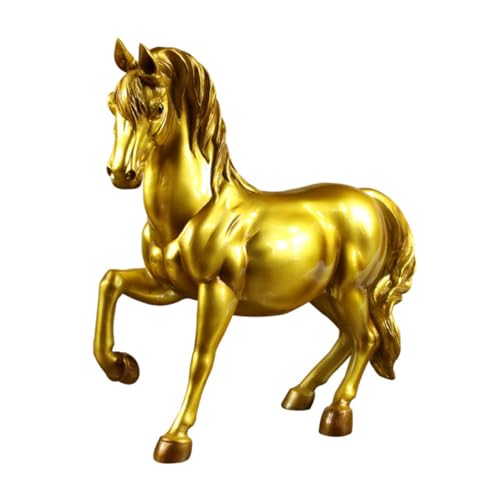 Milisten Alcancía Artística de Resina en Forma de Caballo Dorado, Tarro para Guardar Monedas y Billetes, Hucha Creativa, Obsequio Educativo para Fomentar el Ahorro