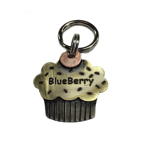 Cupcake Dog Name Tag Pet Id Tag-Sweet Pet Tag-Muffin Dog Tag-Unique Handcrafted Custom Dog Tag-Blueberry Pet ID