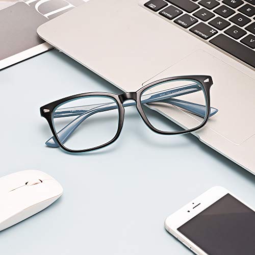 Image of Cyxus Blue Light Glasses Men Women Reduce Eye Strain UV400 Protection 8082 | Eye Protection,Classic Sqaure Frame,Ideal for Computer Screen Office Work Daily Wear