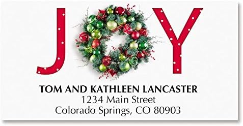 Great Joy Deluxe Christmas Address Labels - Set of 48, Large Self-Adhesive,  Flat-Sheet Labels