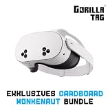 Meta Quest 3S 128 GB | VR-Headset – 33% mehr Speicher – Doppelte Grafikleistung – Virtual Reality ohne Kabel – Gorilla Tag Cardboard Monkenaut Bundle – Amazon Exclusive