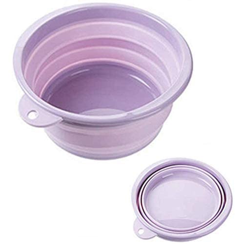 LAOLIFoldable Basin Collapsible Wash Basin Collapsible Dish Tub Portable Washing Basin Foldable Washtub Washbowl for Home Bathroom Outdoor Kitchen (Purple,Large)