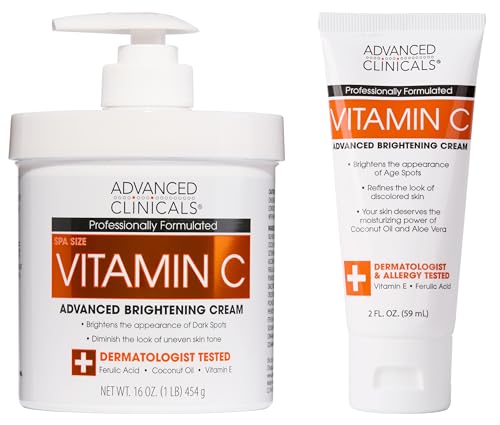 Advanced Clinicals Vitamin C Cream Visibly Brightening...