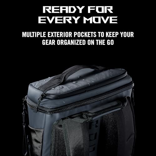 Image of ROG Ranger BP2701 Cybertext Edition (2025) Gaming Backpack, Spacious Storage Upto 22L, Ergonomic Design, Built-in Luggage Strap, Adjustable Chest Strap, fits up to a 17-inch Laptop, Grey, 0.93 kg