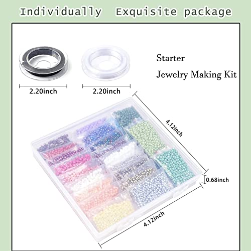 4mm Glass Seed Beads for Bracelet Making Kit,1920pcs 6/0 Small Multicolour Pony Beads for Embroidery Necklaces Earrings Crafting, Jewellery Making Kit - Image 3