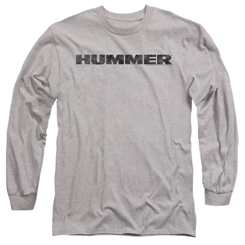 T-Shirt Mixte Hummer en Coton Gris Chiné avec Manches Longues Isolantes et Col Rond Renforcé