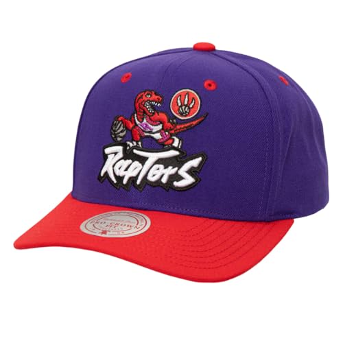 Cappellino con visiera curva Mitchell & Ness NBA All In 2.0 - Berretto Snapback Toronto Raptors Viola/Rosso, viola., Taglia unica