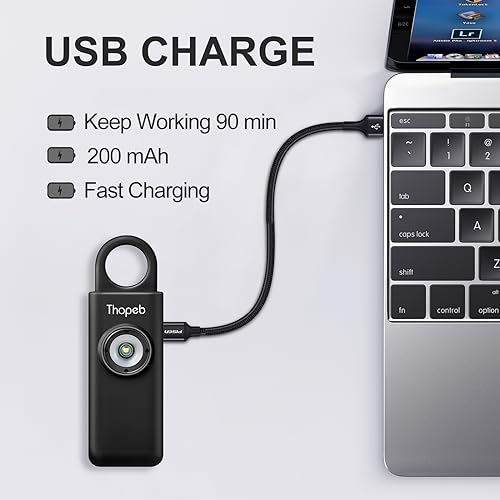 Thopeb® Birdie Persoonlijk veiligheidsalarm voor dames, zelfverdedigingssleutelhanger - Afbeelding 3