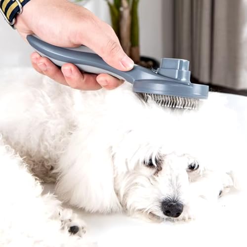 Escova Para Gatos Tira Pelos PET Cães e Gatos Autolimpante Profissional com Botão de Limpeza Cerdas