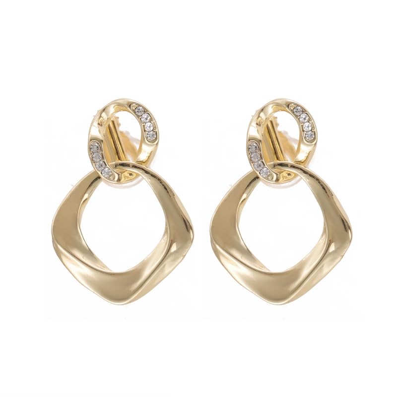 Women's Golden Hoop Clip On Earrings Stud Earrings