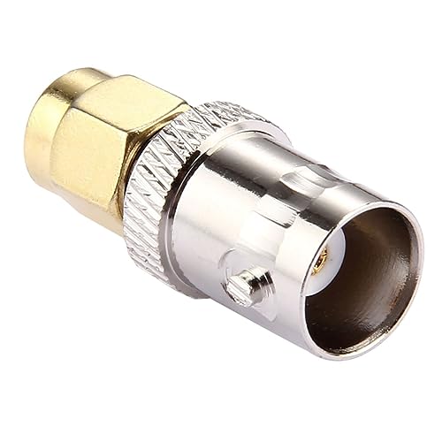 4PCS Conector Coaxial SMA Macho a BNC Hembra Plateado miniatura 3