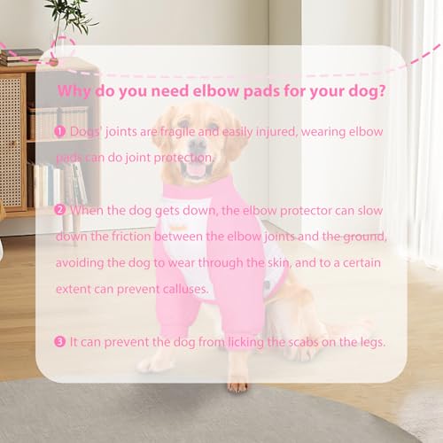 Image of Dog Recovery Suit, Recovery Sleeve for Dogs, Dog Elbow Braces Protector for Leg Injuries & Joint Pain, Dog Cone Alternative to Stop Licking Leg Wounds, Bright Pink (XL), X-Large