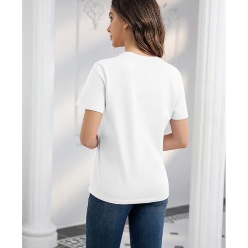 Cotton Short Sleeve T Shirts for Women Basic Tee Tshirts Plain Casual Summer Tops2