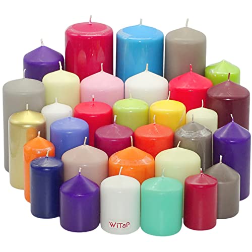 10 kg Witap Stumpenkerzen Qualitätskerzen Blockkerzen Kerzenpaket Set farblich bunt gemischt 1. Wahl