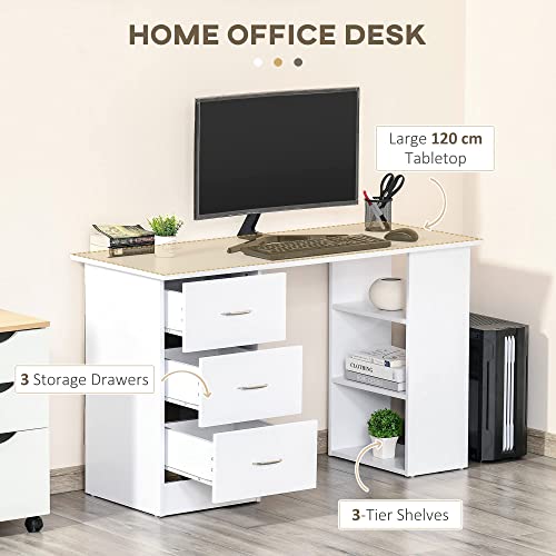 image for HOMCOM 120cm Computer Desk Writing Table PC Workstation Study Laptop S