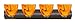 Besa Lighting 4WZ-7572HB-BR 4X75W A19 Sasha II Wall Sconce with Habanero Glass, Bronze Finish
