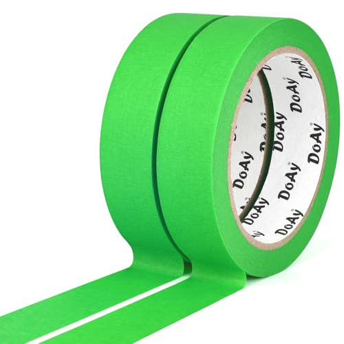 Image of 2 Pack Green Painters Tape - Masking Tape 1 Inch Wide - Multi-Surface, Smart Adhesion, Indoor & Outdoor - 180FT Total - Paint Tape for DIY, Labeling, Art, Car, General Purpose (#3910)