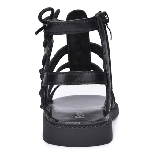 Image of Skeblo Girls Rivet Gladiator Sandals Summer Princess Dress Strappy Flats Zip Up Boots Shoes