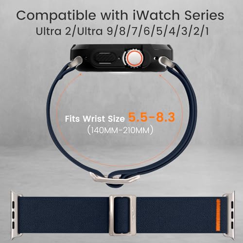 Bracelet Apple Watch Ultra 49mm nylon extensible avec coque de protection