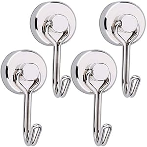 Tohoer Magnetic Hooks, Magnets, Stainless Steel, Rustproof, Waterproof, Vertical Load Capacity 22.0 lbs (10 kg), Storage, Entryway, Refrigerator, Kitchen, Office, Bathroom, Bathroom, Wall Mount