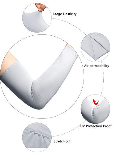 Boao 10 Pairs UV Sun Protection Arm Sleeves for Men Women to Cover Arms Cooling Ice Silk Breathable Compression Sleeves for Men Outside Golf Sports Work3