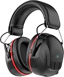 Doohoeek Bluetooth Ear Defenders, Safety Earmuffs Wireless with 1200mAh Rechargeable Battery, 30dB SNR, Hearing Protector for Woodworking, Carpenter, Gardener (UK)