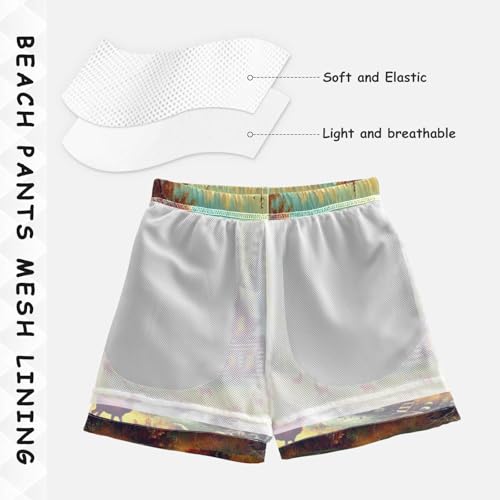 Mountain Cabin Fall Boys Swim Trunks Quick Dry Toddler Swimsuit Boy Bathing Suits Swimwear Board Shorts M Multi4