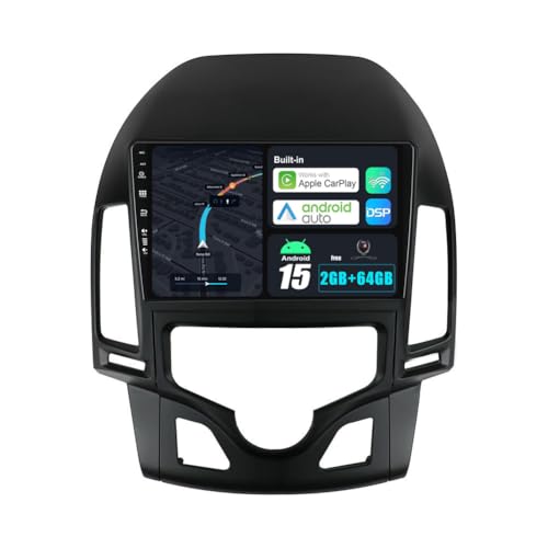 BXLIYER Android 15 IPS Autoradio pour Hyundai-H I30 (2006-2011) - 2G+64G - sans Fil Carplay + Android Auto - Caméra arrière - 2 Din IPS 9 Pouce - Dab Volant...