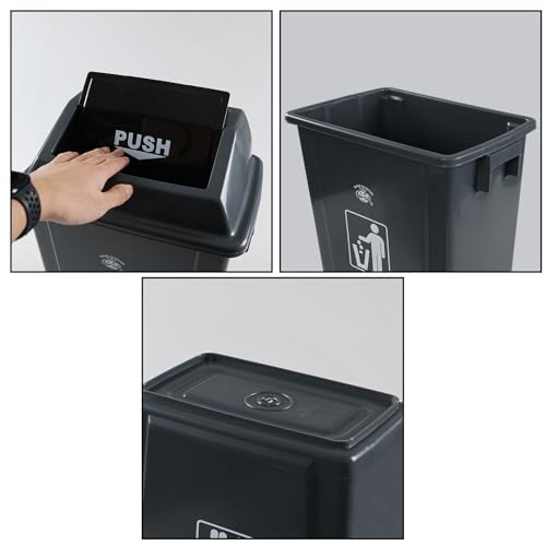 Caneca de basura plástica de 6 galones con tapa abatible, pack x4 miniatura 3