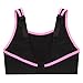Full Figure Plus Size No-Bounce Camisole Sports Bra Wirefree #1066 Black/Pink