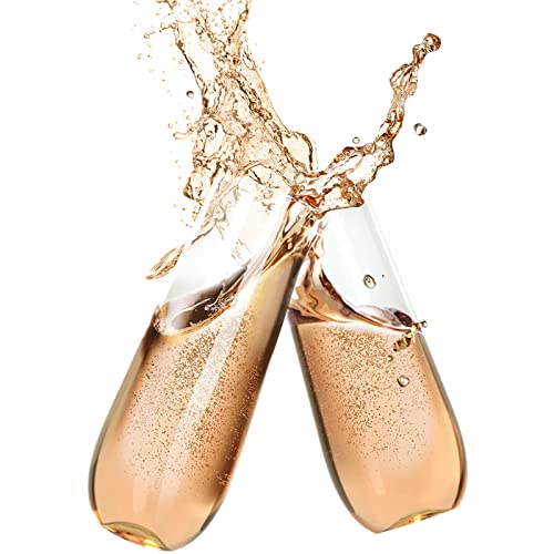 30 Plastic Stemless Champagne Flutes - Disposable Unbreakable Toasting Glasses, 30 Pack | Clear Fancy Shatterproof & Reusable 9 Oz Champagne Glass, Bpa Free - Ideal For Weddings, Birthdays, Parties #TOP2