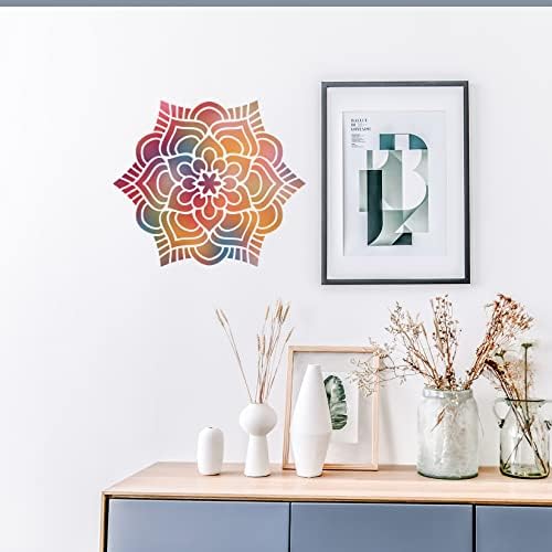 16 PCS Mandala Stencil Art Set, 6x6 in Crafts Tile Stencils, Reusable Laser Cut Painting Template Painting Stencil for Art and Stone Rock Home Painting Airbrush Furniture Floor Tiles Walls
